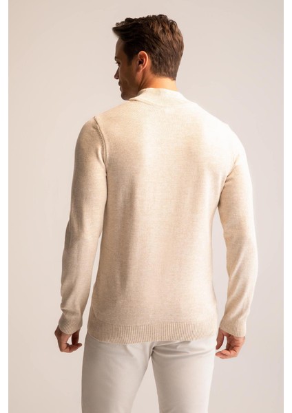 Slim Fit Yarım Balıkçı Yaka Triko Kazak R1127AZ22WN