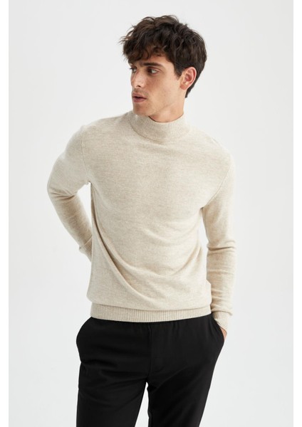 Slim Fit Yarım Balıkçı Yaka Triko Kazak R1127AZ22WN