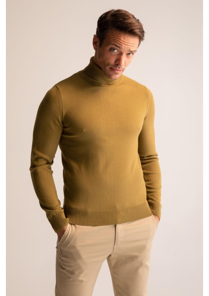 Slim Fit Balıkçı Yaka Triko Kazak R1124AZ22WN