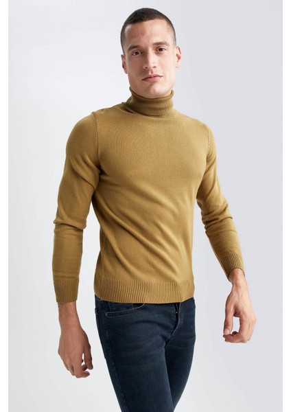 Slim Fit Balıkçı Yaka Triko Kazak R1124AZ22WN