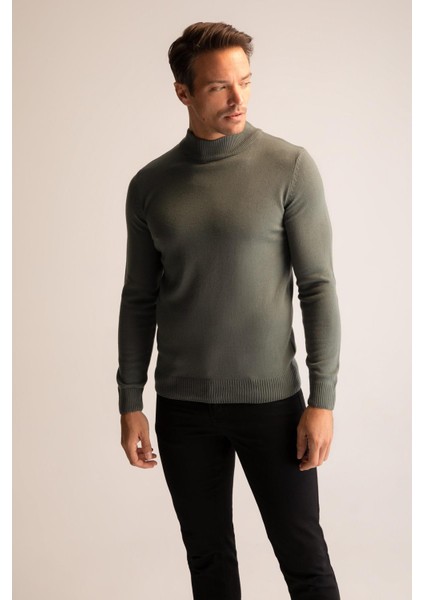 Slim Fit Yarım Balıkçı Yaka Triko Kazak R1127AZ22WN