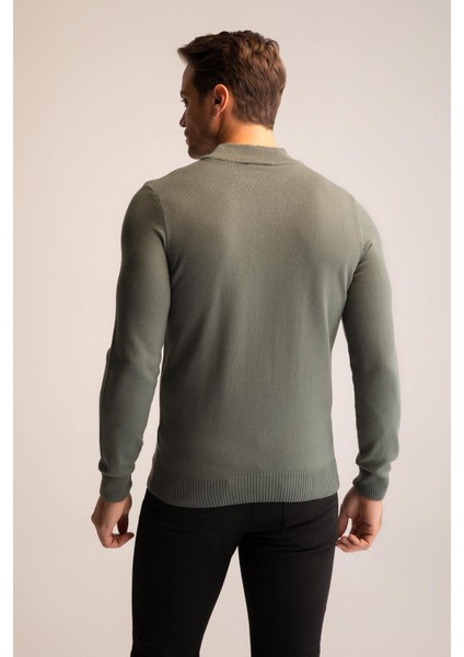 Slim Fit Yarım Balıkçı Yaka Triko Kazak R1127AZ22WN