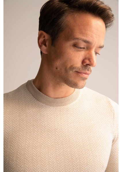 Slim Fit Bisiklet Yaka Triko Kazak X5159AZ22WN fırsatları