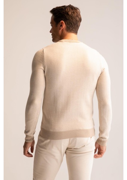 Slim Fit Bisiklet Yaka Triko Kazak X5159AZ22WN indirimleri