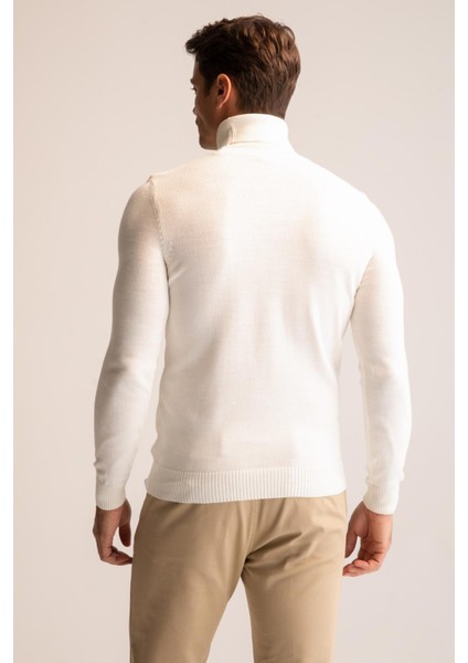 Slim Fit Balıkçı Yaka Triko Kazak R1124AZ22WN