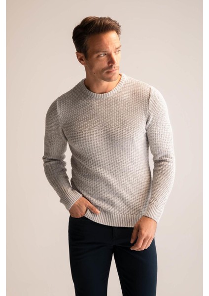 Regular Fit Bisiklet Yaka Triko Kazak R1175AZ22WN