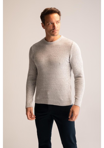 Regular Fit Bisiklet Yaka Triko Kazak R1175AZ22WN