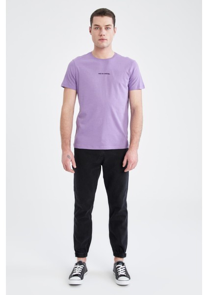 Slim Fit Bisiklet Yaka Baskılı Tişört W6070AZ22SP fiyatları