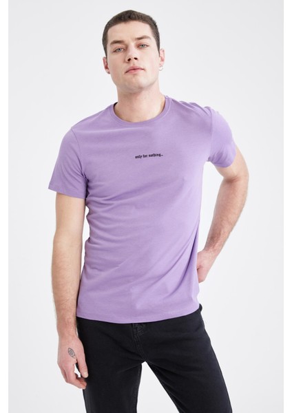 Slim Fit Bisiklet Yaka Baskılı Tişört W6070AZ22SP modelleri