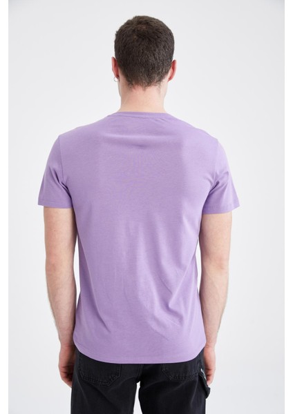 Slim Fit Bisiklet Yaka Baskılı Tişört W6070AZ22SP indirimleri