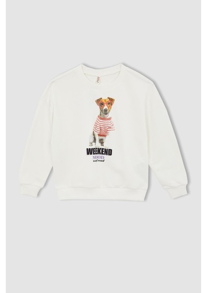 Kız Çocuk Bisiklet Yaka Sweatshirt W6678A622SP