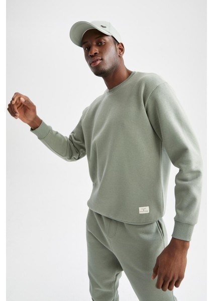 Oversize Fit Bisiklet Yaka Basic Pamuklu Sweatshirt T5139AZ22SP