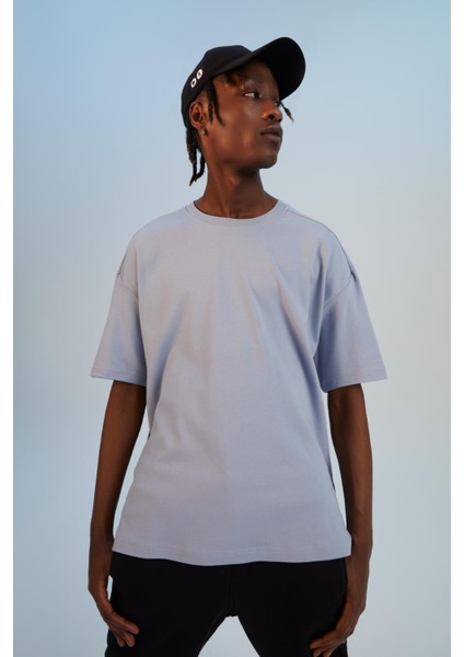 Oversize Fit Bisiklet Yaka Basic Kısa Kollu Pamuklu Tişört V3861AZ22SP fırsatları