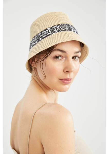 Kadın Pamuklu Hasır Şapka W7215AZ22SM
