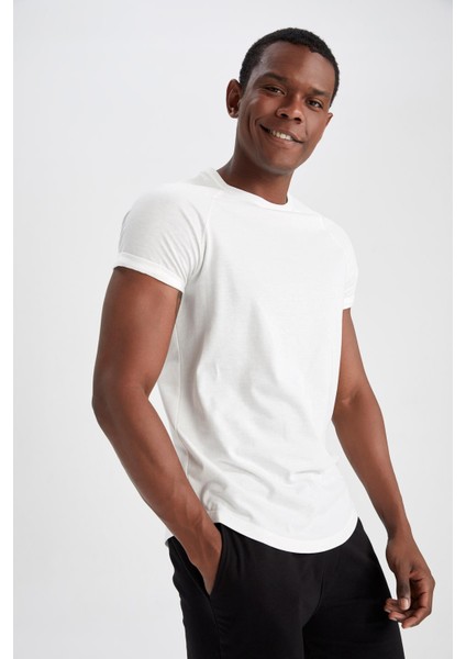 Fit Long Muscle Fit Bisiklet Yaka Kısa Kollu Tişört Y3194AZ22SM