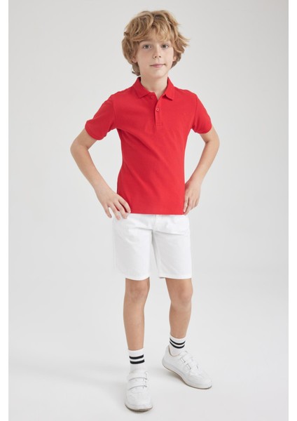 Erkek Çocuk Pike Kırmızı Kısa Kollu Polo Tişört K1689A623SM fiyatları
