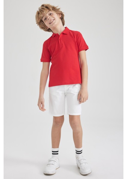 Erkek Çocuk Pike Kırmızı Kısa Kollu Polo Tişört K1689A623SM modelleri