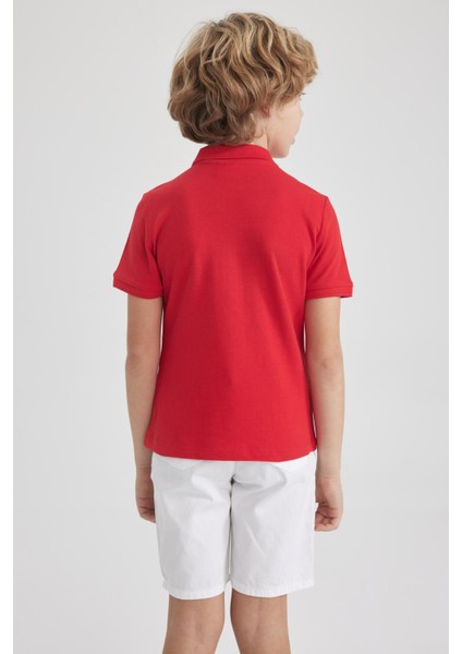 Erkek Çocuk Pike Kırmızı Kısa Kollu Polo Tişört K1689A623SM fırsatları