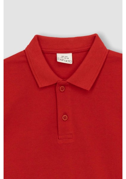 Erkek Çocuk Pike Kırmızı Kısa Kollu Polo Tişört K1689A623SM