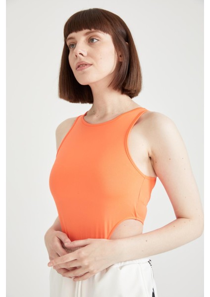 Halter Yaka Bel Detaylı Body V0369AZ21SM