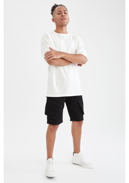 Slim Fit Kargo Bermuda Şort V3216AZ21SM
