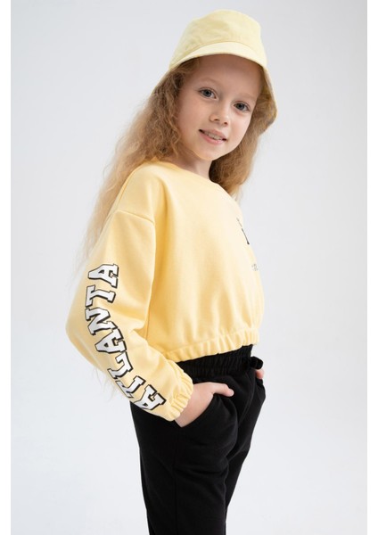 Kız Çocuk Crop Bisiklet Yaka Sweatshirt W3245A621AU modelleri