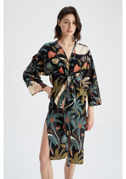 Fall in Love Regular Fit Çiçekli Pamuklu Plaj Kıyafeti X3750AZ22SM modelleri