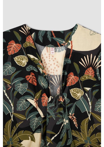 Fall in Love Regular Fit Çiçekli Pamuklu Plaj Kıyafeti X3750AZ22SM