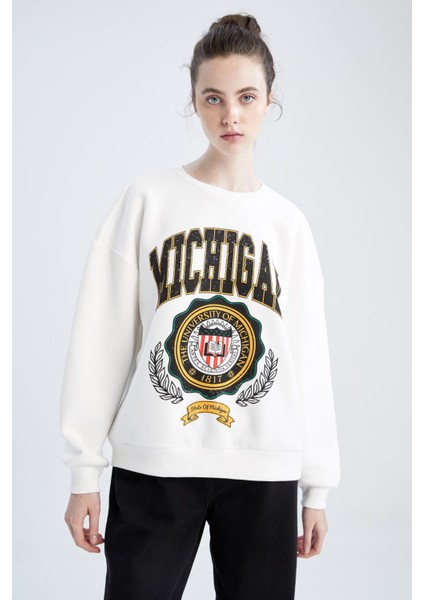 Oversize Fit Bisiklet Yaka Sweatshirt Y6942AZ22AU