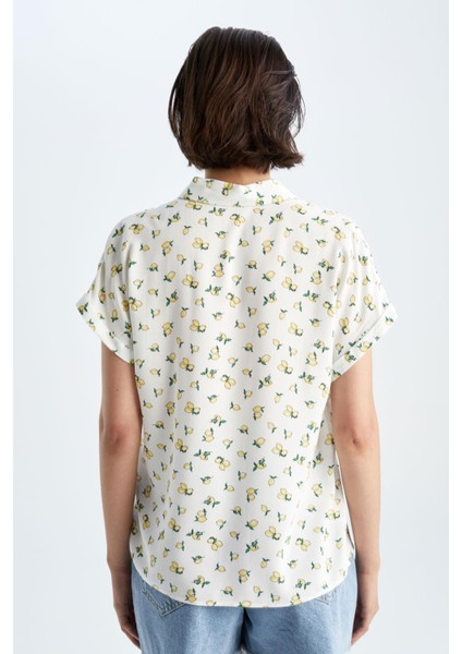 Regular Fit Desenli Kısa Kollu Viskon Gömlek U2743AZ22SM indirimleri