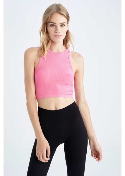 Fit Halter Yaka Dikişsiz Fitili Basİc Atlet Y3986AZ22HS