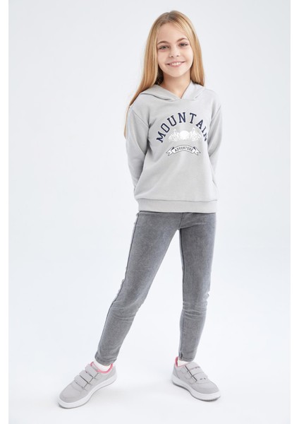 Kız Çocuk Slim Fit Süs Cepli Uzun Tayt H9615A622AU