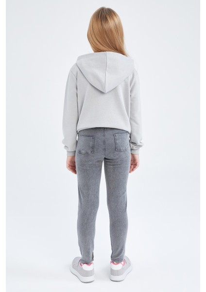 Kız Çocuk Slim Fit Süs Cepli Uzun Tayt H9615A622AU fırsatları