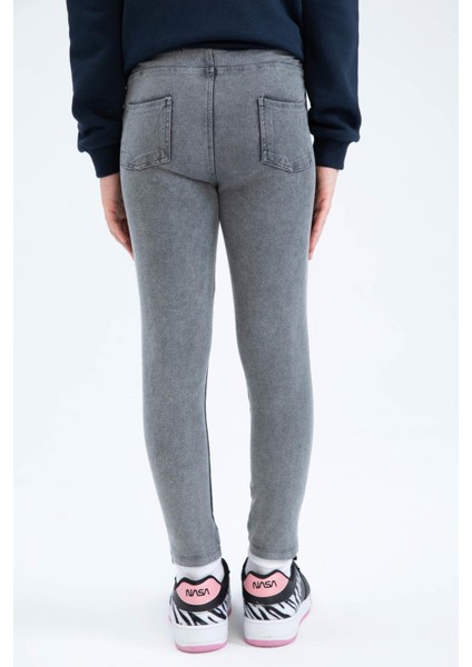 Kız Çocuk Slim Fit Süs Cepli Uzun Tayt H9615A622AU indirimleri