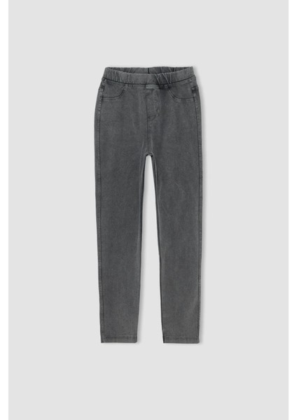 Kız Çocuk Slim Fit Süs Cepli Uzun Tayt H9615A622AU