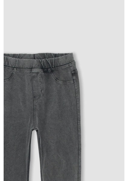 Kız Çocuk Slim Fit Süs Cepli Uzun Tayt H9615A622AU