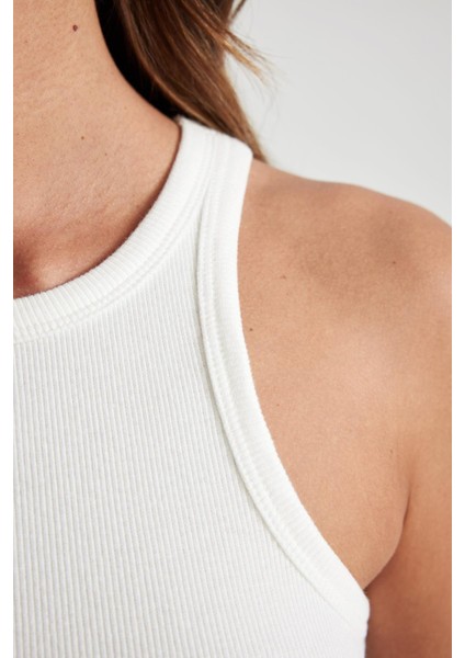 Slim Fit Halter Yaka Fitilli Kaşkorse Atlet X6705AZ23SP