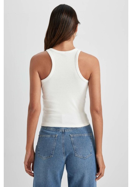 Slim Fit Halter Yaka Fitilli Kaşkorse Atlet X6705AZ23SP