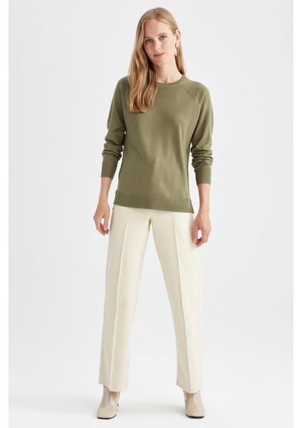 Regular Fit Bisiklet Yaka Kaşmir Dokulu Ekstra Yumuşak Kazak I6913AZ22WN fiyatları