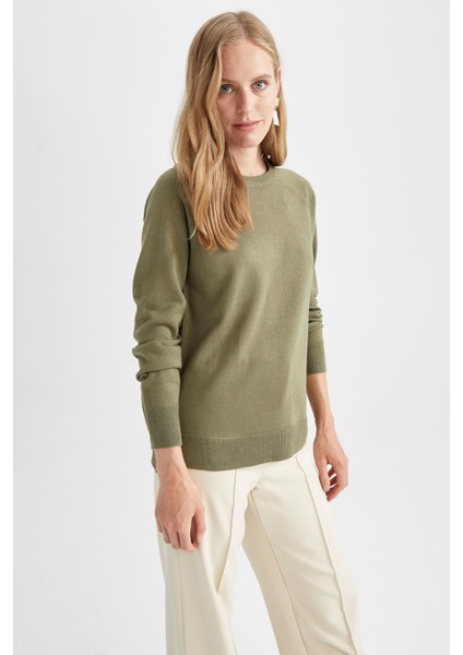 Regular Fit Bisiklet Yaka Kaşmir Dokulu Ekstra Yumuşak Kazak I6913AZ22WN fırsatları