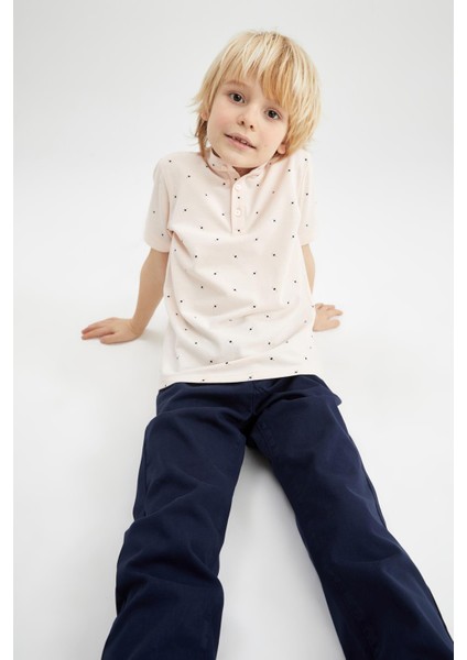 Erkek Çocuk Desenli Kısa Kollu Polo Tişört X2703A622SP fiyatları