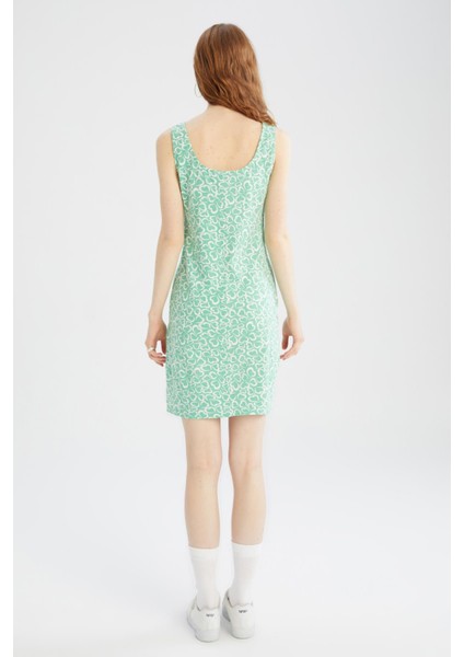 Coool Bodycon Kare Yaka Çiçek Desenli Yazlık Mini Elbise U1967AZ22SM indirimleri