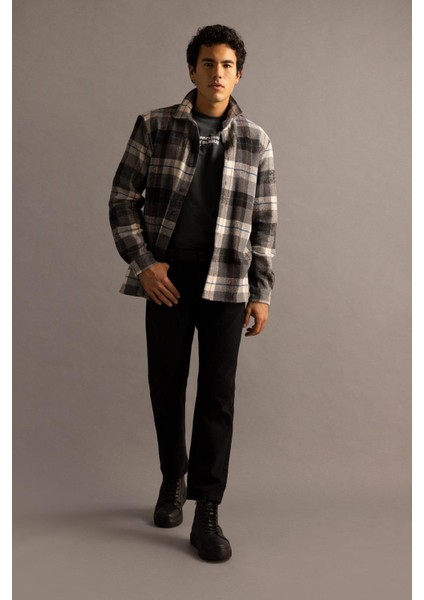 Regular Fit Kareli Oduncu Uzun Kollu Gömlek W7413AZ23SP