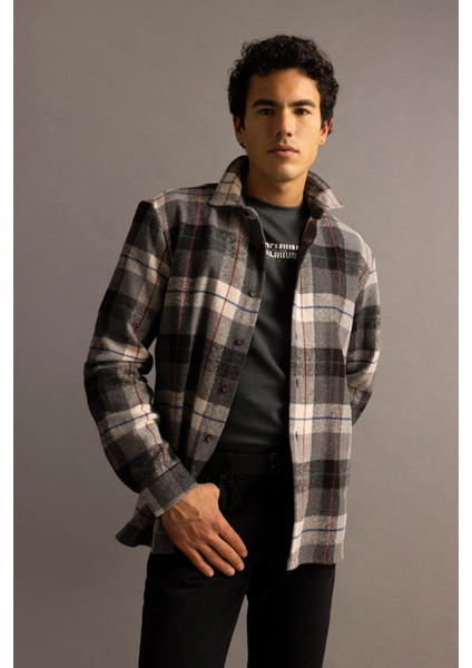 Regular Fit Kareli Oduncu Uzun Kollu Gömlek W7413AZ23SP