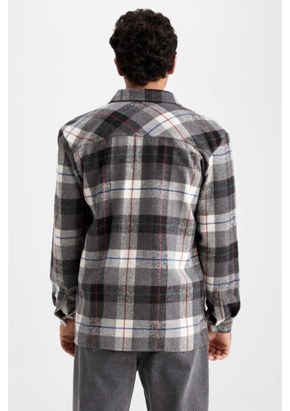 Regular Fit Kareli Oduncu Uzun Kollu Gömlek W7413AZ23SP