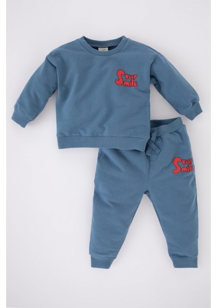 Erkek Bebek Baskılı Sweatshirt Eşofman Alt 2'li Takım Z1952A223SP