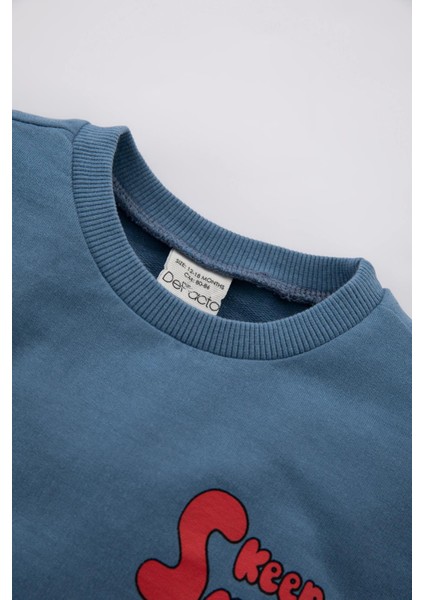 Erkek Bebek Baskılı Sweatshirt Eşofman Alt 2'li Takım Z1952A223SP