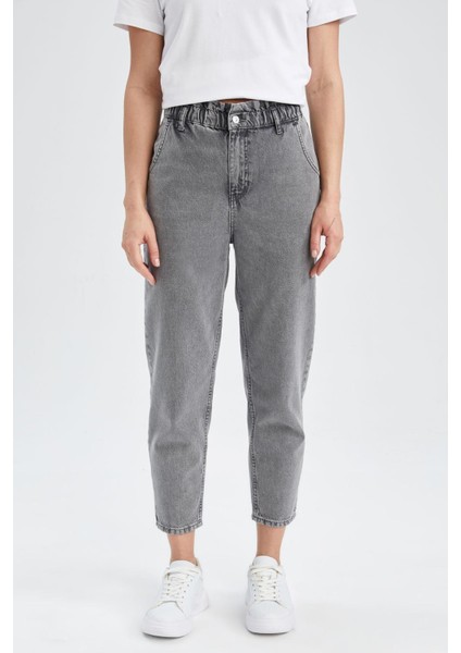 Paperbag Fit Yüksek Bel Jean %100 Pamuk Pantolon Y9493AZ23SP