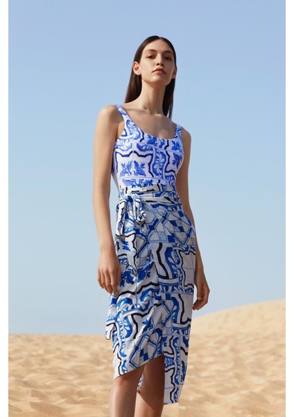 Nefes İstanbul X Defacto Desenli Plaj %100 Pamuk Kıyafeti X8876AZ22HS