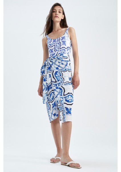 Nefes İstanbul X Defacto Desenli Plaj %100 Pamuk Kıyafeti X8876AZ22HS fiyatları